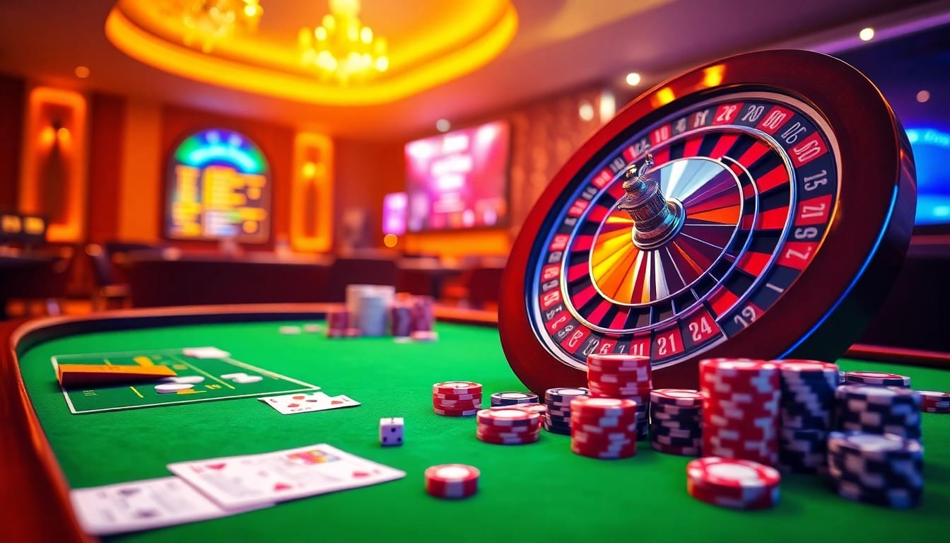 Experience excitement with S8's vibrant gaming elements, including roulette and poker chips.