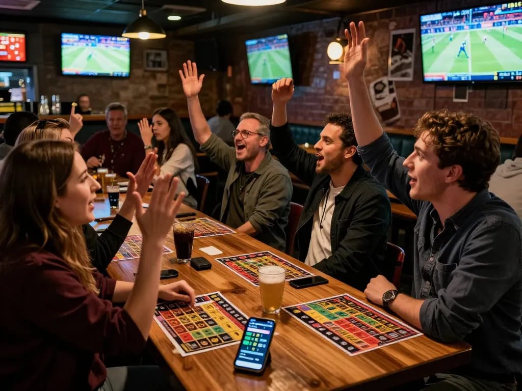 Engaged sports bettors cheering with excitement at 9BET during live game