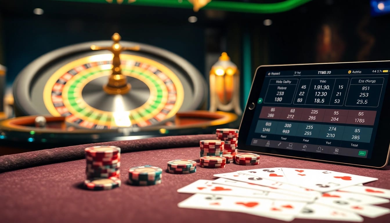 Experience excitement at https://tt88.to/ with vibrant poker chips and a roulette wheel in a luxurious casino.