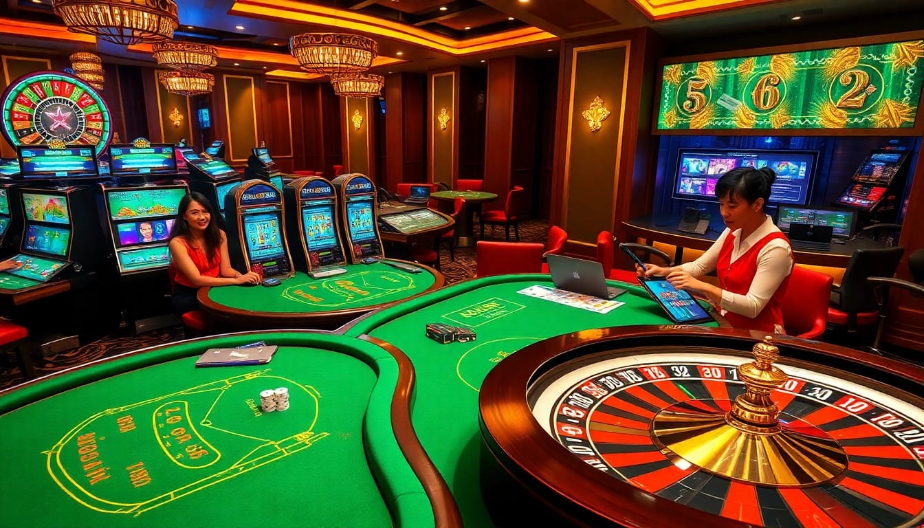 Experience the excitement of online gambling with GA888 LINK featuring luxurious poker tables and vibrant slot machines.
