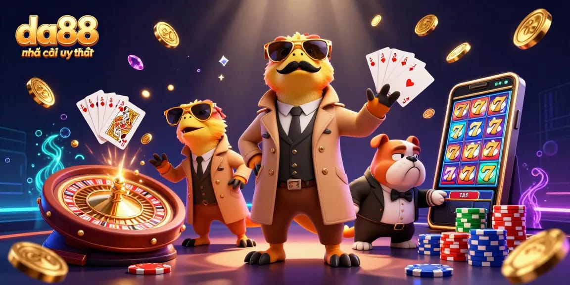 Join the fun at da88 nhà cái uy tín with raptors in disguise seeking VIP treatment amidst cascading casino riches.