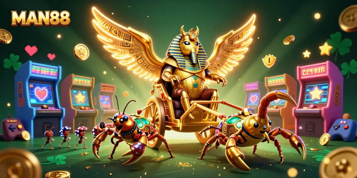 Experience thrilling gameplay with MAN88’s vibrant casino adventure featuring stunning characters and arcade elements.