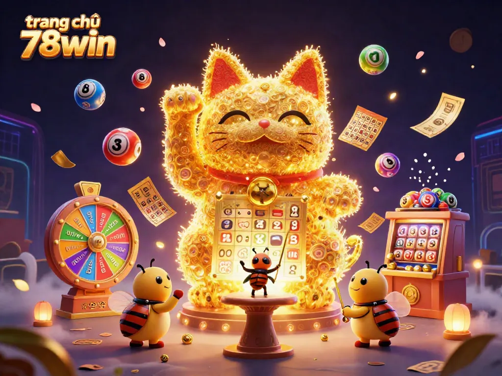 Engage in the excitement of the giant lucky cat at trang chủ 78win while winning colorful lottery prizes and bonuses.
