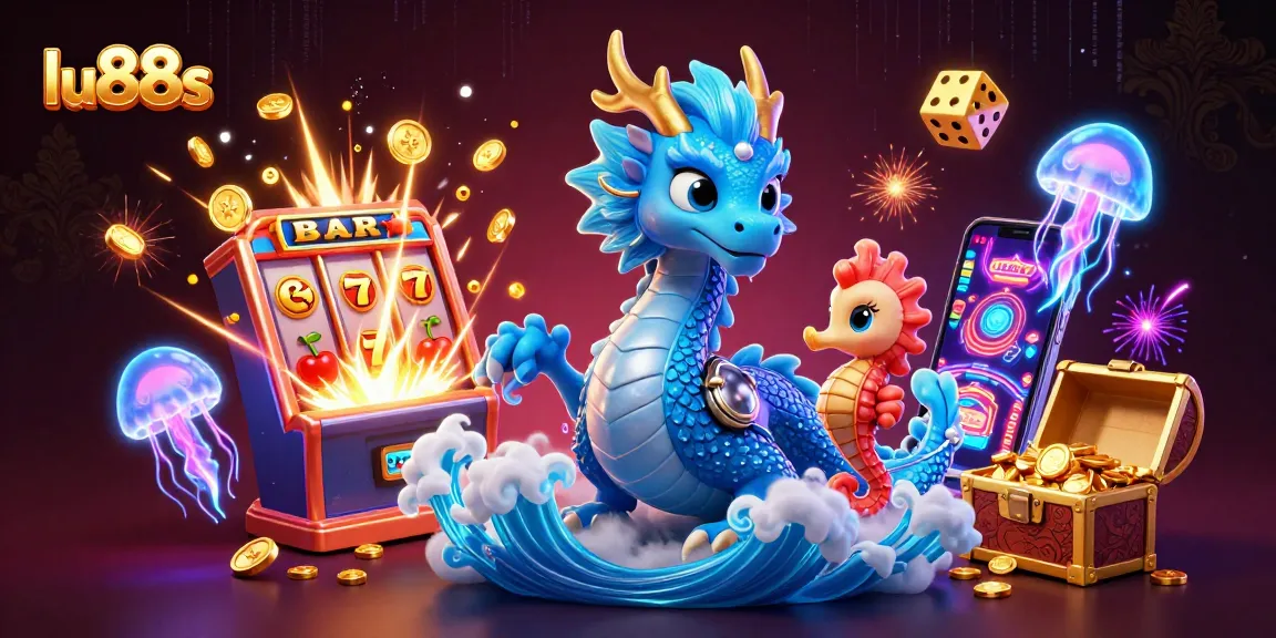 Experience thrilling gaming with lu88s, featuring a vibrant scene of characters and casino elements.