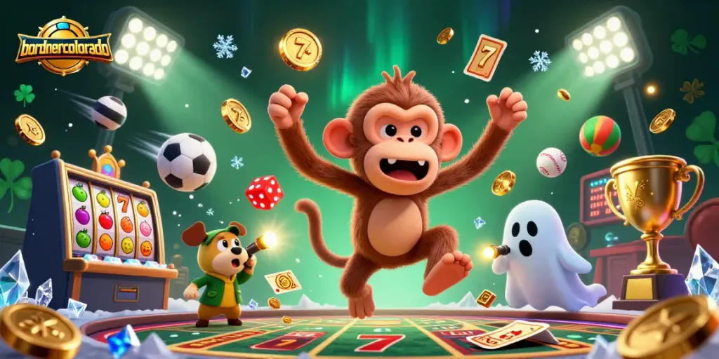 Engage in thrilling wins at bordnercolorado with a juggler monkey and ghost-hunter puppy in the haunted casino.