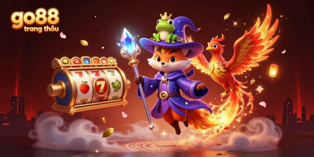 Play and win with immersive go88 trang chủ gaming experience, featuring lively characters and slot elements.