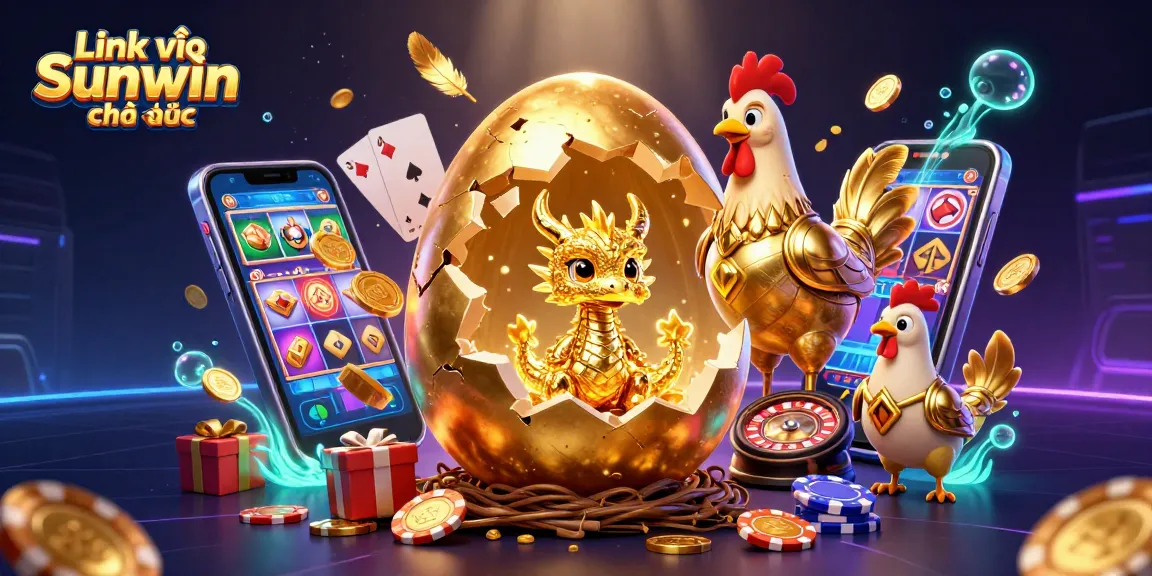 Experience the excitement with Link vào Sunwin chính thức as golden dragon and poker chips create a captivating casino scene.
