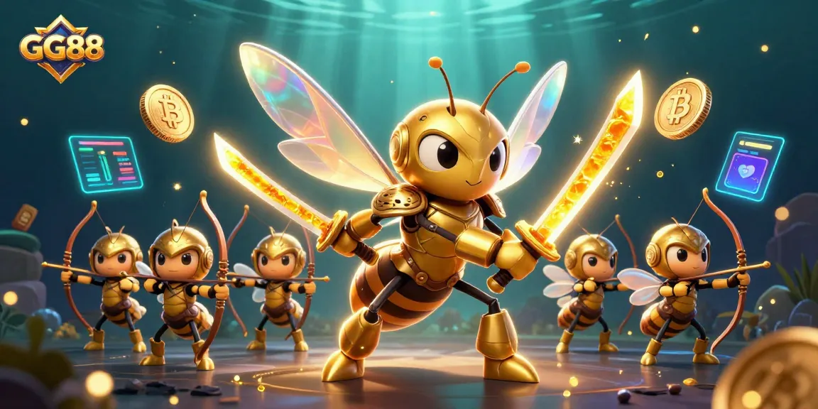 Engage in the exciting world of GG88 with a vibrant 3D casino-themed illustration showcasing dynamic game elements.